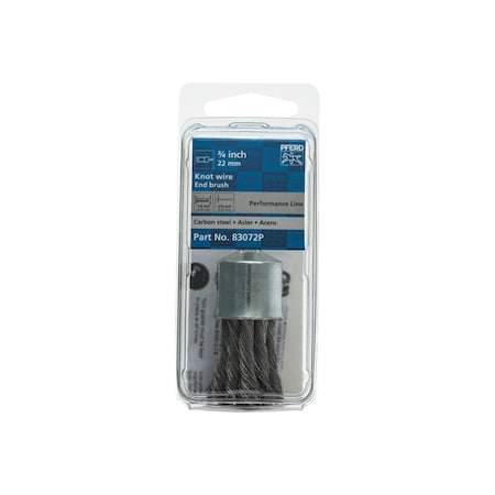 P.O.P. 3/4 Knot Wire End Brush - Flared Cup - .014 CS Wire, 1/4 Shank